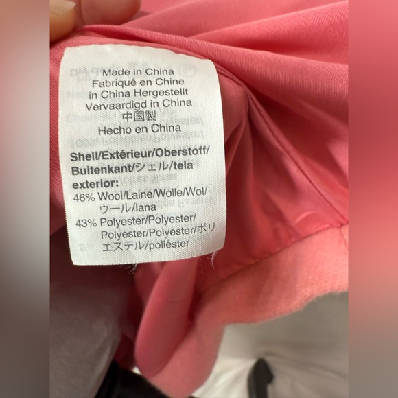 J Crew Mercantile Coat Womens Size 6 Pink Wool Blend Funnel Neck Jacket - Picture 11 of 15